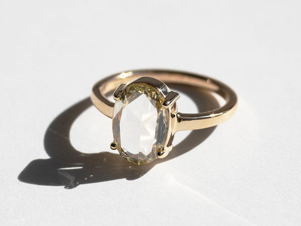 Champagne Oval Rose Cut Ring