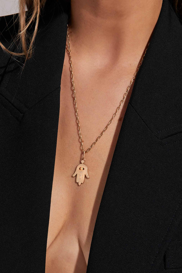 Diamond Row Hamsa Hand Charm