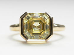 18k Yellow Asscher Cut Engagement Ring