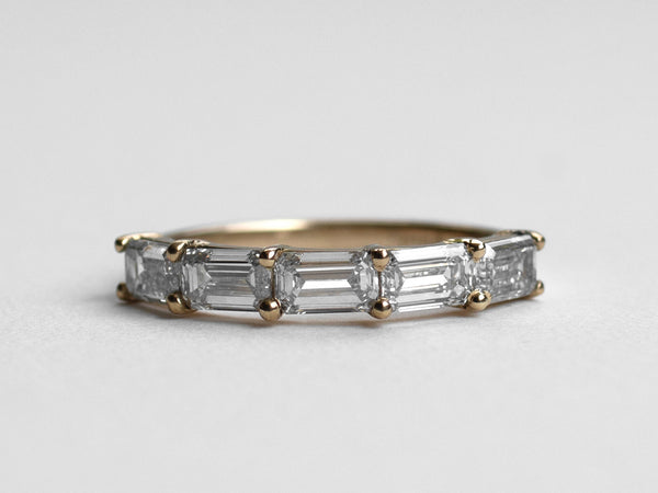 Emerald Cut Diamond Half Eternity Band