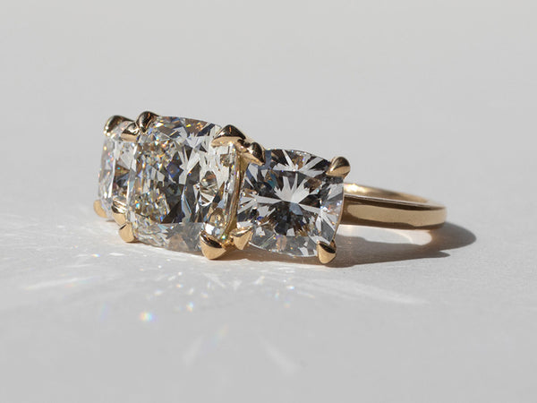 Cushion Cut Trio Ring