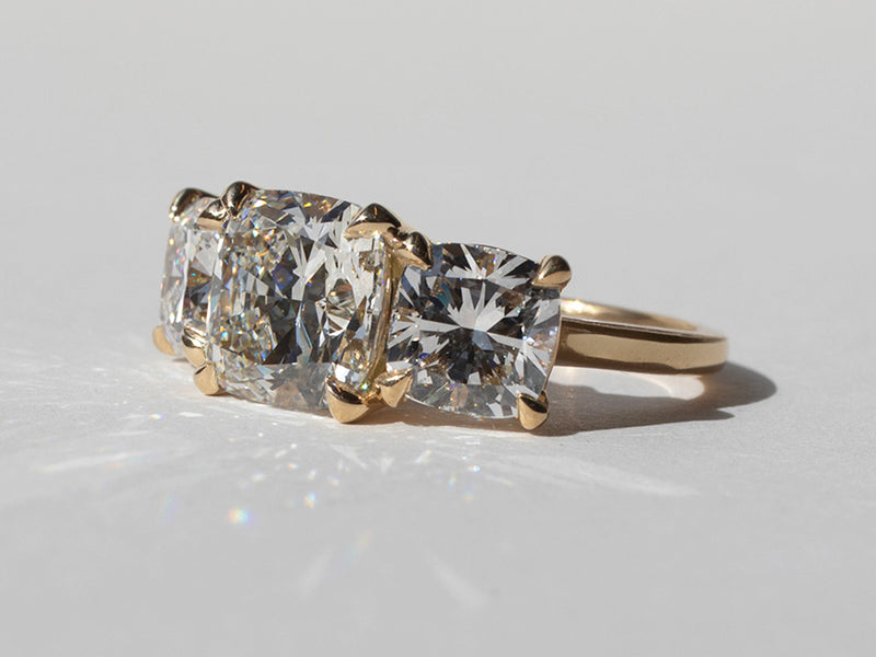 Cushion Cut Trio Ring