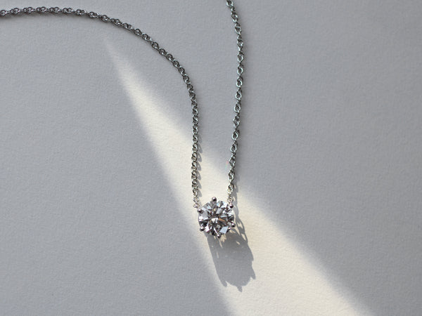 2 carat diamond and platinum necklace