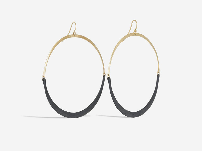 Three-quarters view of earrings