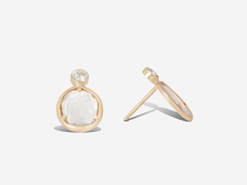 Front and profile view of diamond slice bling studs