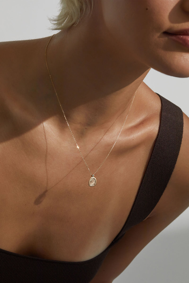 model wearing necklace