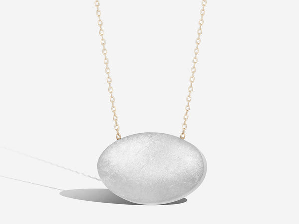 Front view of mixed metal necklace