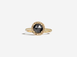 Front view of Limited Edition Black Diamond Rose Cut Engagement Ring