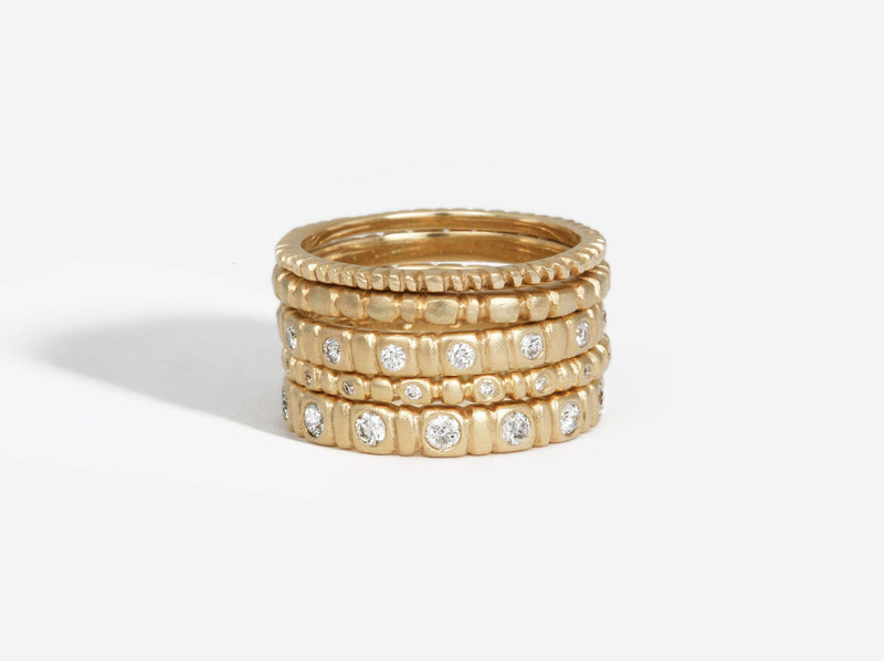 Soleil ring stack featuring all widths